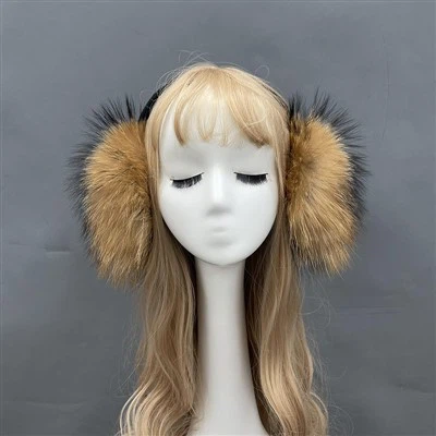 Rudos pūkuotos ausinės